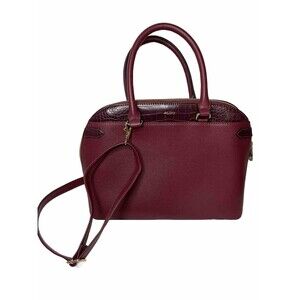 Aldo Red Faux Leather Top Handle Crossbody Strap Tote Bag Purse